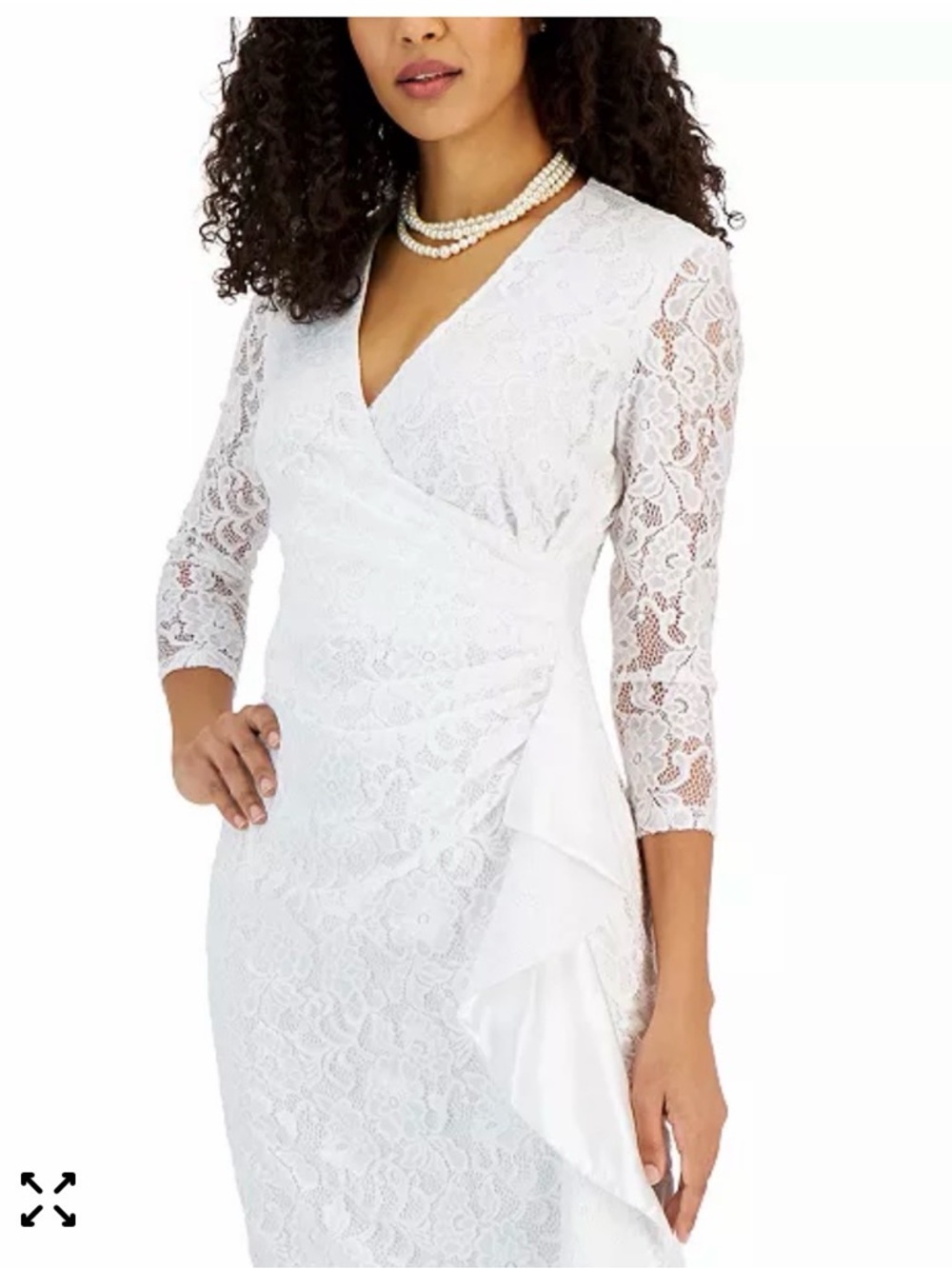 Kasper NEW w/ Tags Women's XS Lace Ruched Cascading Ruffled Maxi Dress Wedding